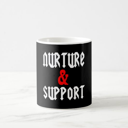 Ernähren Sie und stützen Sie Logo-Tasse Kaffeetasse (Mittel)