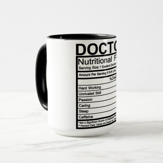 Ernährung des Arztes Tasse (Vorderseite Links)