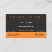 Ernährung des Diätetikers Visitenkarte (Rückseite)