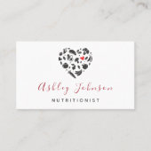 Ernährung Diätetisches Gemüse und Obst Herz Visitenkarte (Vorderseite)