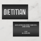 Ernährung Diätitischer Feinschmecker Visitenkarte (Vorne/Hinten)
