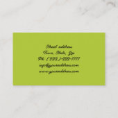 Ernährung Dietist gesundes Leben Frische Grün Visitenkarte (Rückseite)