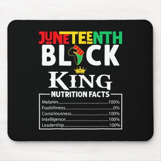 Ernährung Fakten 19. Juni 1865 Schwarzer König Mousepad (Vorne)