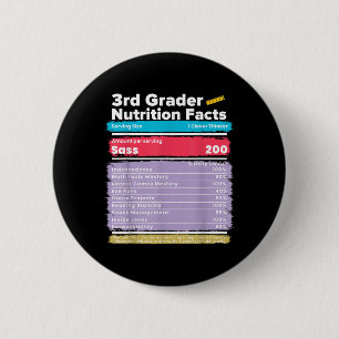 Ernährung Fakten 3. Grade Funny Back to School Shi Button