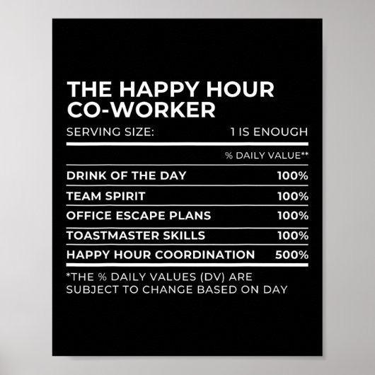 Ernährung Fakten Co-Worker Work Party Matching Ha Poster (Vorne)