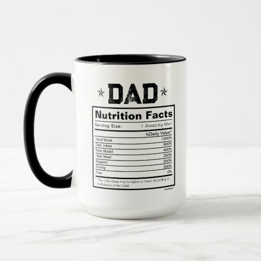 Ernährung Fakten für Vati-Geschenk Tasse (Links)