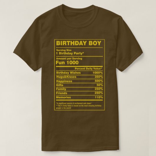 Ernährung Fakten Geburtstagskind T-Shirt (Design vorne)