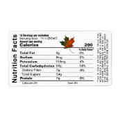 Ernährung Fakten Kleines Etikett mit Ahornblättern (Vorne)