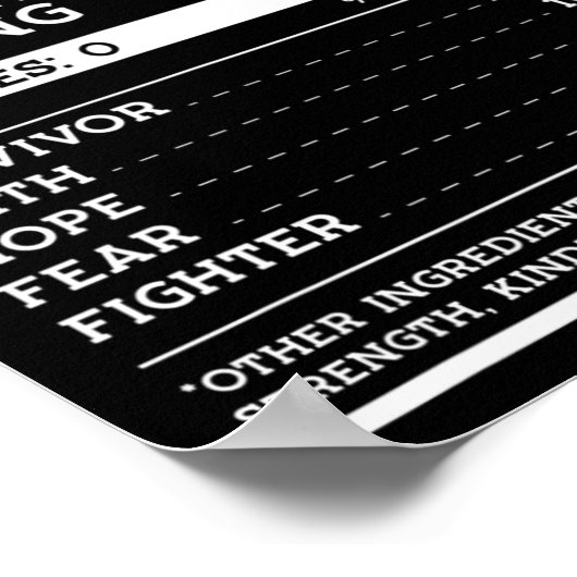 Ernährung Fakten Leukämie Bewusstseinsband Poster (Ecke)