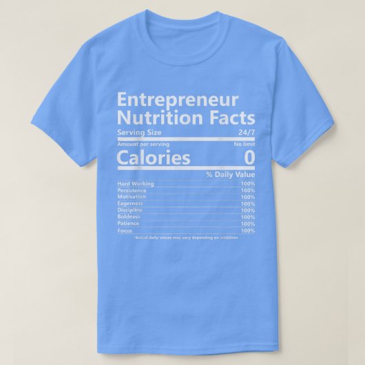 Ernährung Fakten Unternehmererfolg Motivation T-Shirt (Design vorne)