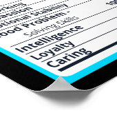 Ernährung medizinischer Assistant Fakten CMA Poster (Ecke)