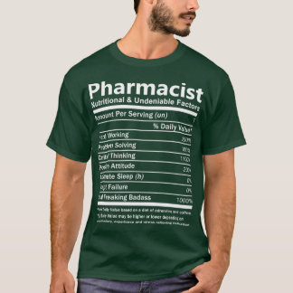 Ernährung und unbestrittene Faktoren des Apotheker T-Shirt