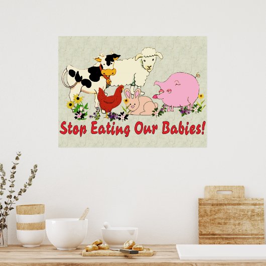 Ernährung von Tierbabys Poster (Küche)