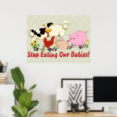 Ernährung von Tierbabys Poster (Heimbüro)
