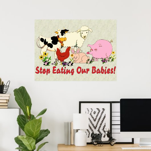 Ernährung von Tierbabys Poster (Heimbüro)