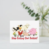 Ernährung von Tierbabys Postkarte (Stehend Vorderseite)