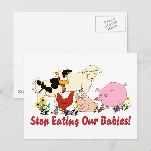 Ernährung von Tierbabys Postkarte (Vorne/Hinten)