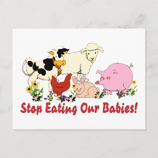 Ernährung von Tierbabys Postkarte (Vorderseite)