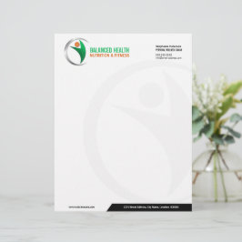 Ernährung Wellness und Fitness Coach Business Briefbogen