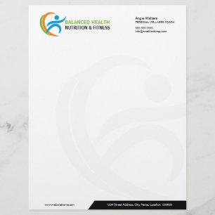 Ernährung Wellness und Fitness Coach Business Briefkopf