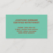 Ernährungsberater für Apple und Tape Visitenkarte (Rückseite)