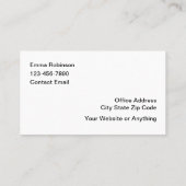 Ernährungsberater für Visitenkarten Visitenkarte (Rückseite)