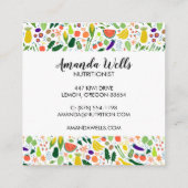 Ernährungsberater Koch Einzigartiges Gemüse Kunst Quadratische Visitenkarte (Rückseite)