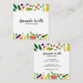 Ernährungsberater Koch Einzigartiges Gemüse Kunst Quadratische Visitenkarte (Vorne/Hinten)