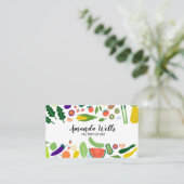 Ernährungsberater Koch Einzigartiges Gemüse Kunst Visitenkarte (Stehend Vorderseite)