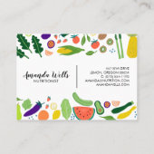 Ernährungsberater Koch Einzigartiges Gemüse Kunst Visitenkarte (Rückseite)