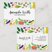 Ernährungsberater Koch Einzigartiges Gemüse Kunst Visitenkarte (Vorne/Hinten)