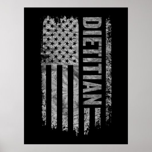 Ernährungsberater USA-Flagge Distressed-Design Poster (Vorne)