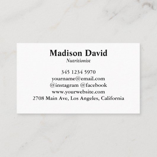 Ernährungsberaterin Dietis-Logo für die menschlich Visitenkarte (Rückseite)