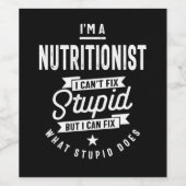 Ernährungsberaterin Weinetikett (Einzelnes Label)