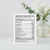 Ernährungsdaten für ein 3L Postkarte (Stehend Vorderseite)