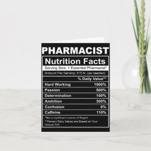 Ernährungsfakten für Apotheker - lustige Apotheke Karte