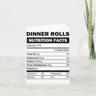 Ernährungsfakten für Dinner Rolls Familie passend  Karte