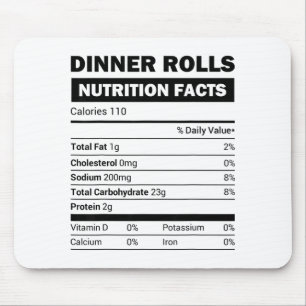 Ernährungsfakten für Dinner Rolls Familie passend Mousepad