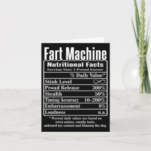 Ernährungsfakten Furzmaschine Väter Witze Lustig F Karte