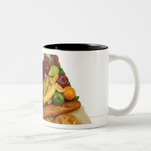 Ernährungspyramide Zweifarbige Tasse
