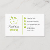 Ernährungsspezialist Visitenkarte (Rückseite)