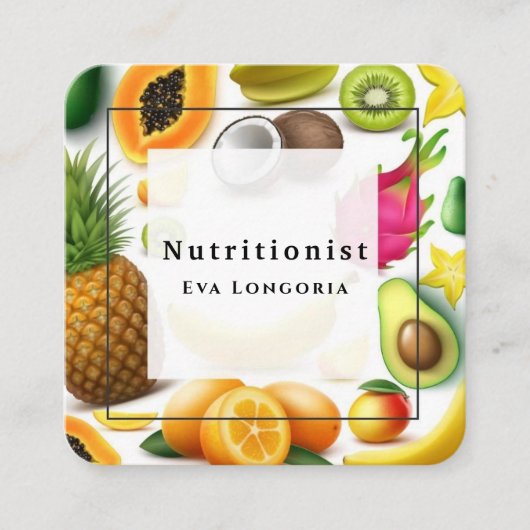 Ernährungstherapeut Gesundheit und Wellness Quadratische Visitenkarte (Vorderseite)