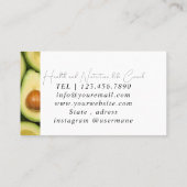 Ernährungstherapeut Gesundheit und Wellness Visitenkarte (Rückseite)