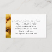 Ernährungstherapeut Gesundheit und Wellness Visitenkarte (Rückseite)