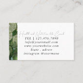 Ernährungstherapeut Gesundheit und Wellness Visitenkarte (Rückseite)