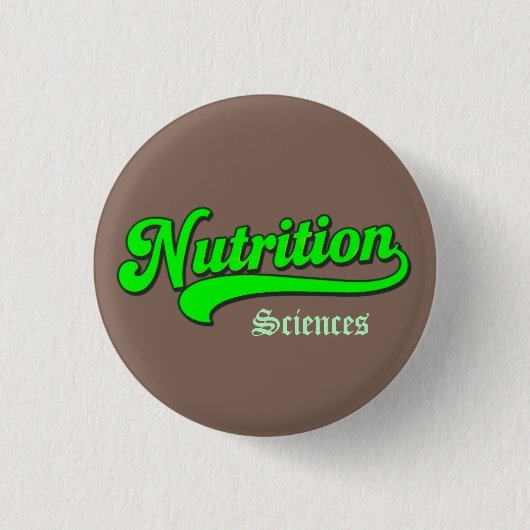 "Ernährungswissenschaften" Kleiner Dunkelbrauner K Button (Vorderseite)