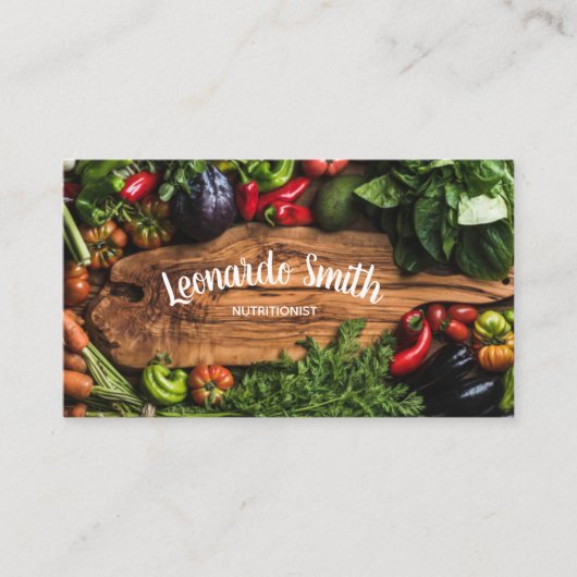 Ernährungswissenschaftler-rohe vegetarische visitenkarte (Vorderseite)