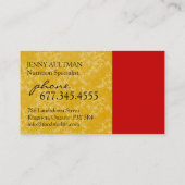 Ernährungswissenschaftler-Visitenkarte Visitenkarte (Rückseite)