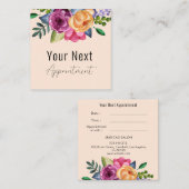 Ernennung Beige Blumensalon Dermatologe Terminkarte (Vorne/Hinten)