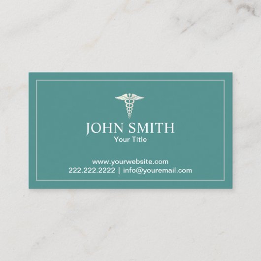 Ernennung der Ärzte Schlicht Aquamarin Terminkarte (Vorderseite)